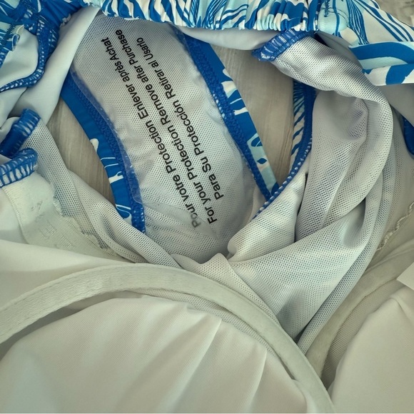 Jantzen Jolie Floral Swimsuit Tommy Control Women Size 8 One Piece Blue White - Picture 6 of 14